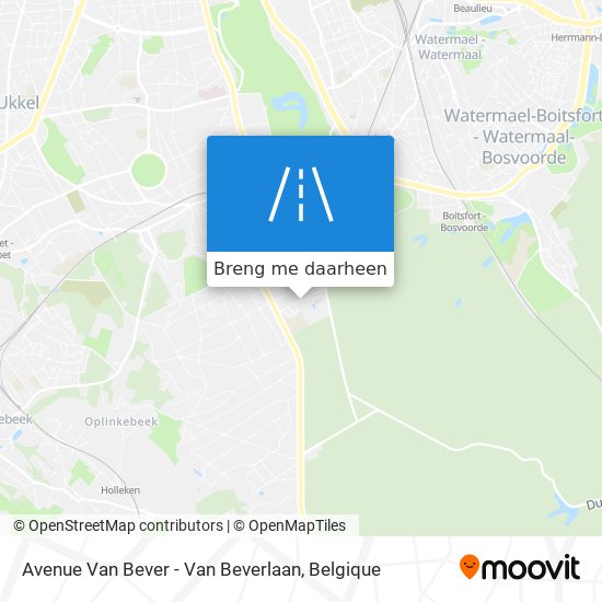 Avenue Van Bever - Van Beverlaan kaart