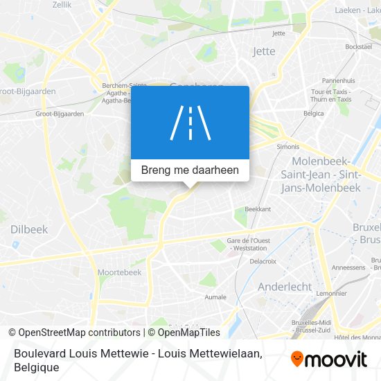 Boulevard Louis Mettewie - Louis Mettewielaan kaart