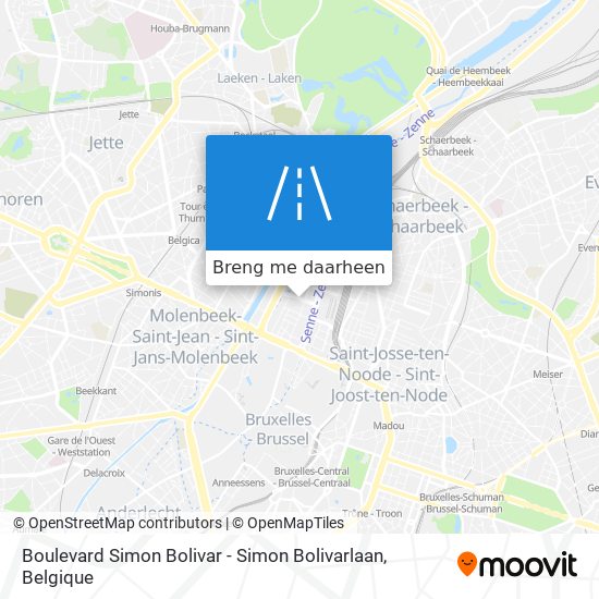 Boulevard Simon Bolivar - Simon Bolivarlaan kaart