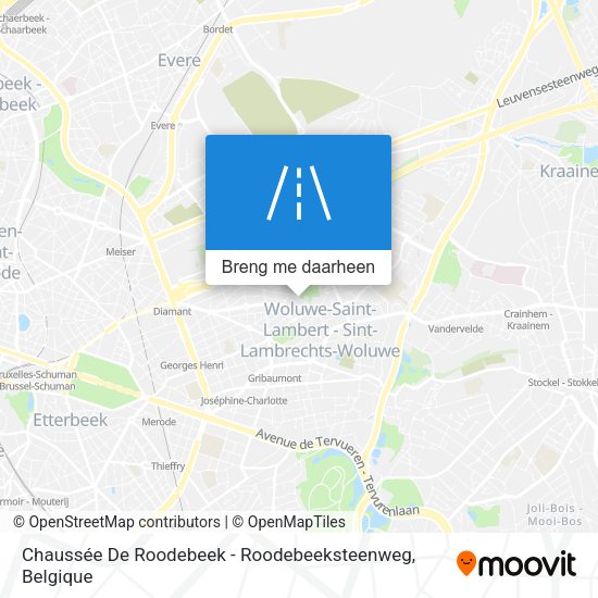 Chaussée De Roodebeek - Roodebeeksteenweg kaart