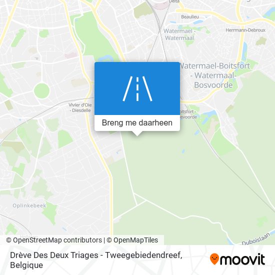 Drève Des Deux Triages - Tweegebiedendreef kaart