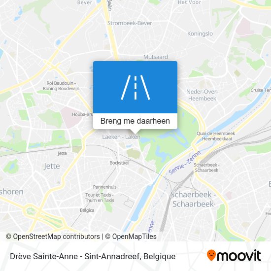 Drève Sainte-Anne - Sint-Annadreef kaart
