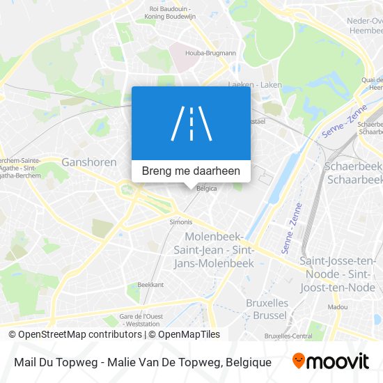 Mail Du Topweg - Malie Van De Topweg kaart