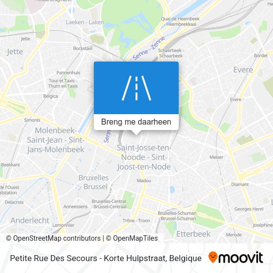 Petite Rue Des Secours - Korte Hulpstraat kaart