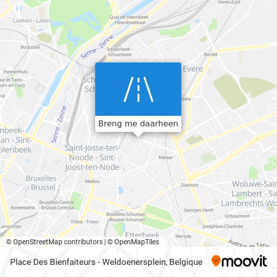 Place Des Bienfaiteurs - Weldoenersplein kaart