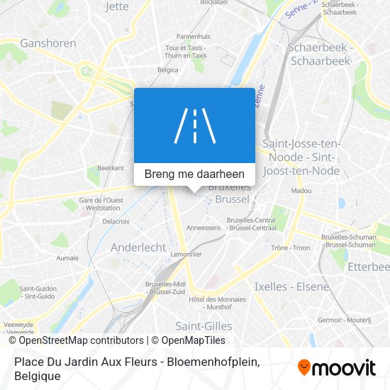 Place Du Jardin Aux Fleurs - Bloemenhofplein kaart