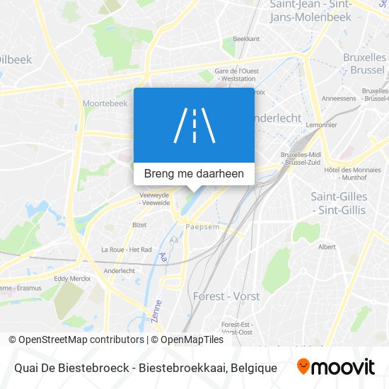 Quai De Biestebroeck - Biestebroekkaai kaart
