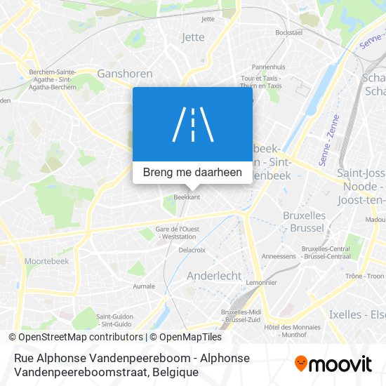 Rue Alphonse Vandenpeereboom - Alphonse Vandenpeereboomstraat kaart