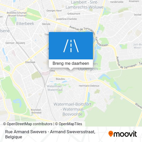 Rue Armand Swevers - Armand Sweversstraat kaart