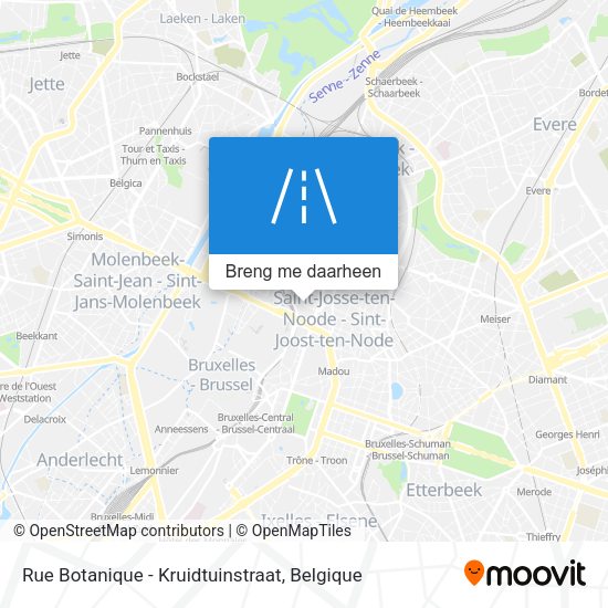 Rue Botanique - Kruidtuinstraat kaart