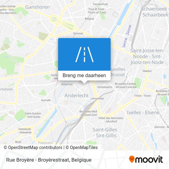 Rue Broyère - Broyèrestraat kaart