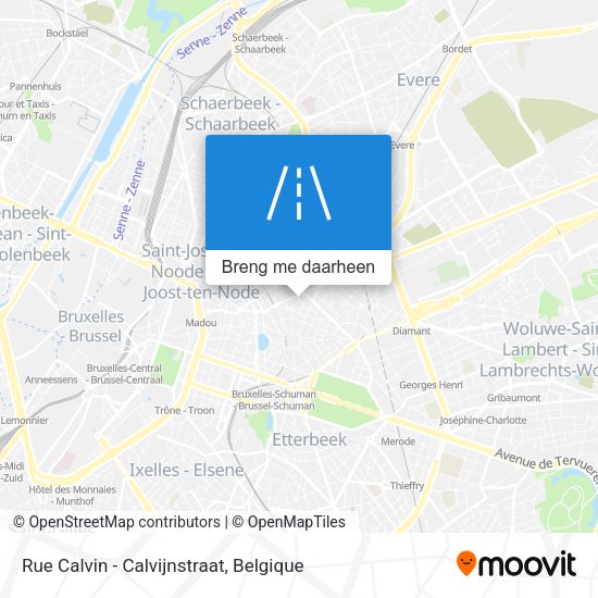 Rue Calvin - Calvijnstraat kaart