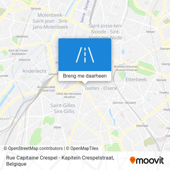 Rue Capitaine Crespel - Kapitein Crespelstraat kaart