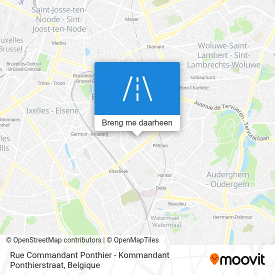 Rue Commandant Ponthier - Kommandant Ponthierstraat kaart