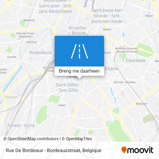 Rue De Bordeaux - Bordeauxstraat kaart