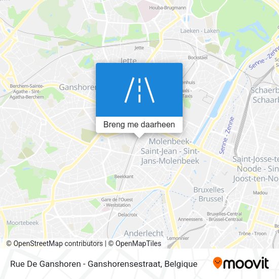 Rue De Ganshoren - Ganshorensestraat kaart