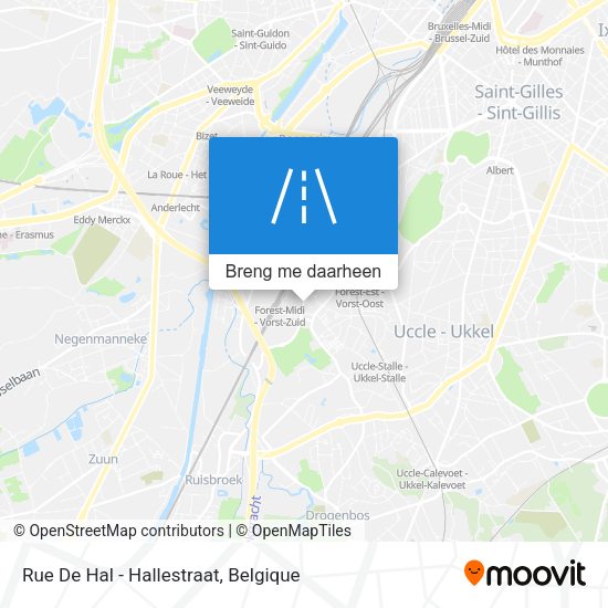 Rue De Hal - Hallestraat kaart