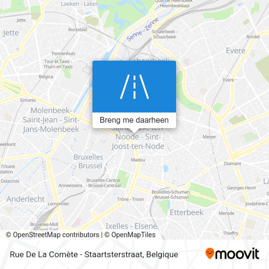 Rue De La Comète - Staartsterstraat kaart