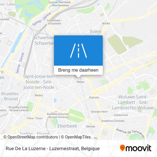 Rue De La Luzerne - Luzernestraat kaart
