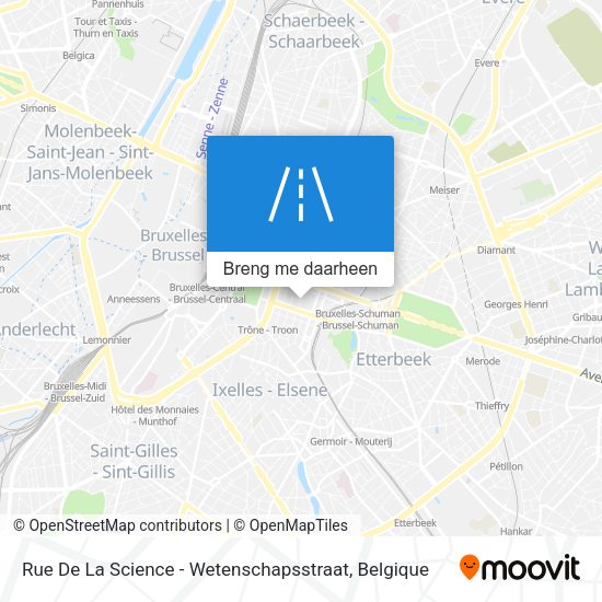 Rue De La Science - Wetenschapsstraat kaart