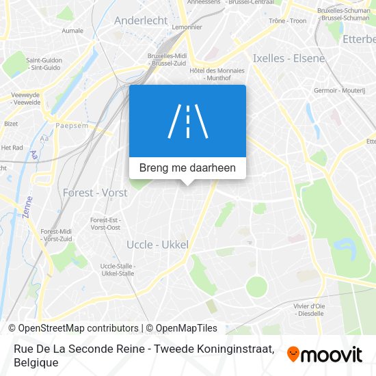 Rue De La Seconde Reine - Tweede Koninginstraat kaart
