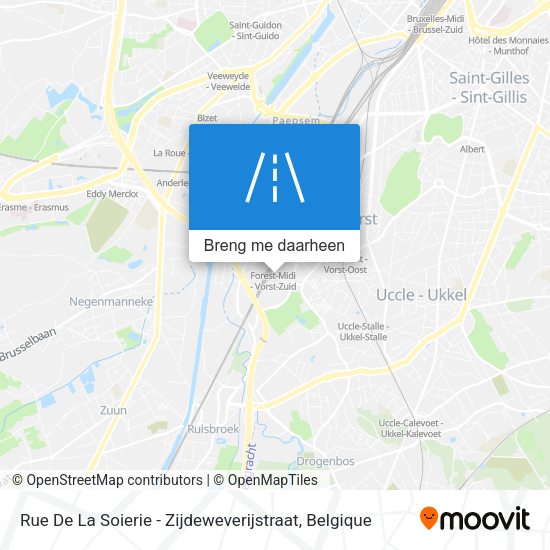 Rue De La Soierie - Zijdeweverijstraat kaart