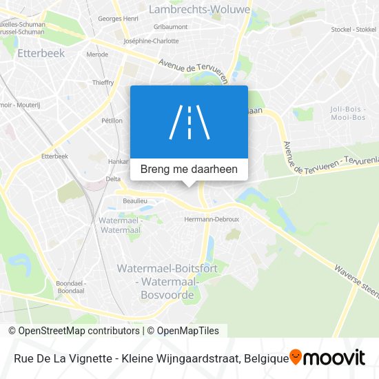 Rue De La Vignette - Kleine Wijngaardstraat kaart
