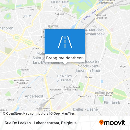 Rue De Laeken - Lakensestraat kaart