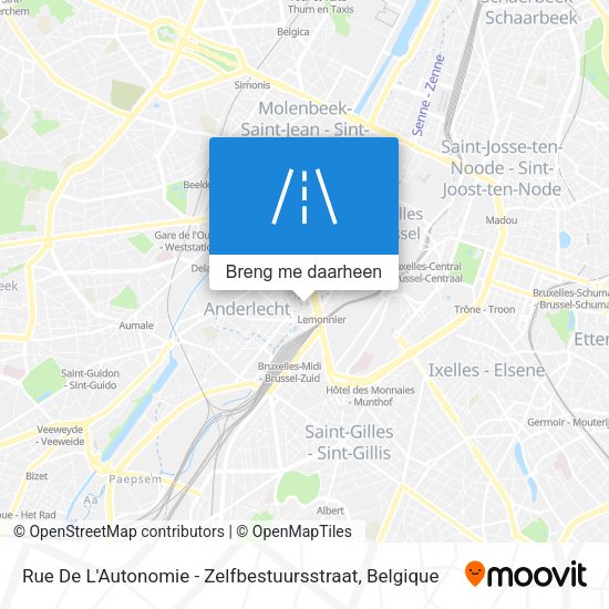 Rue De L'Autonomie - Zelfbestuursstraat kaart