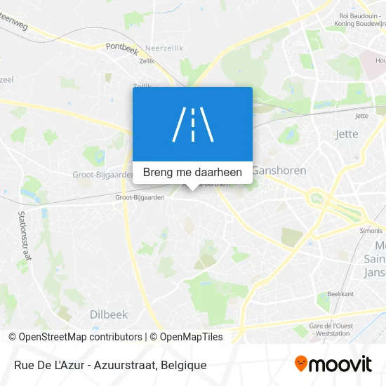 Rue De L'Azur - Azuurstraat kaart