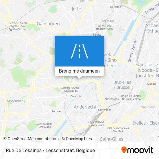 Rue De Lessines - Lessenstraat kaart
