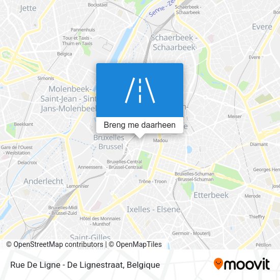 Rue De Ligne - De Lignestraat kaart