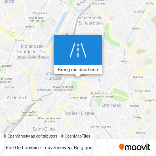 Rue De Louvain - Leuvenseweg kaart