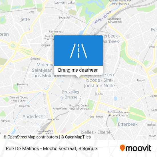 Rue De Malines - Mechelsestraat kaart