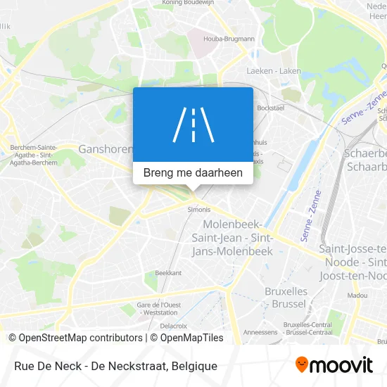 Rue De Neck - De Neckstraat kaart