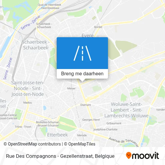 Rue Des Compagnons - Gezellenstraat kaart