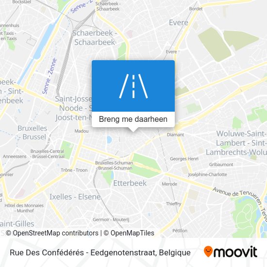 Rue Des Confédérés - Eedgenotenstraat kaart