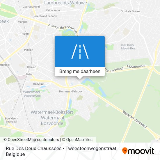 Rue Des Deux Chaussées - Tweesteenwegenstraat kaart