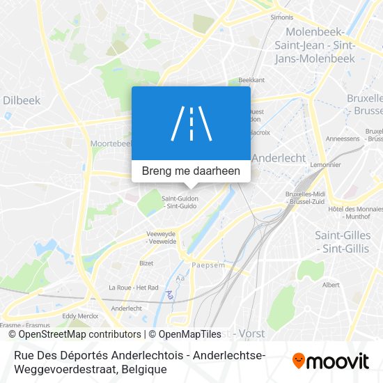Rue Des Déportés Anderlechtois - Anderlechtse-Weggevoerdestraat kaart