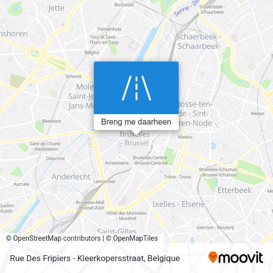 Rue Des Fripiers - Kleerkopersstraat kaart