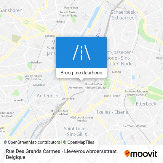 Rue Des Grands Carmes - Lievevrouwbroersstraat kaart