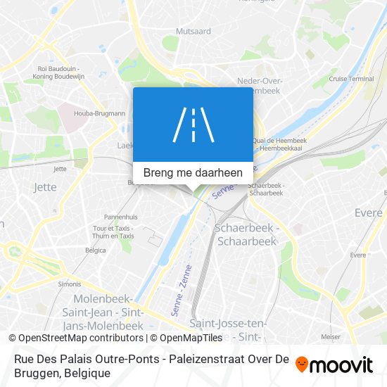 Rue Des Palais Outre-Ponts - Paleizenstraat Over De Bruggen kaart