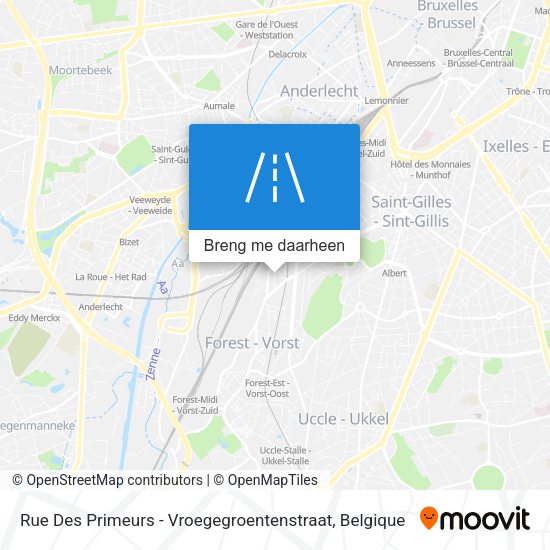 Rue Des Primeurs - Vroegegroentenstraat kaart