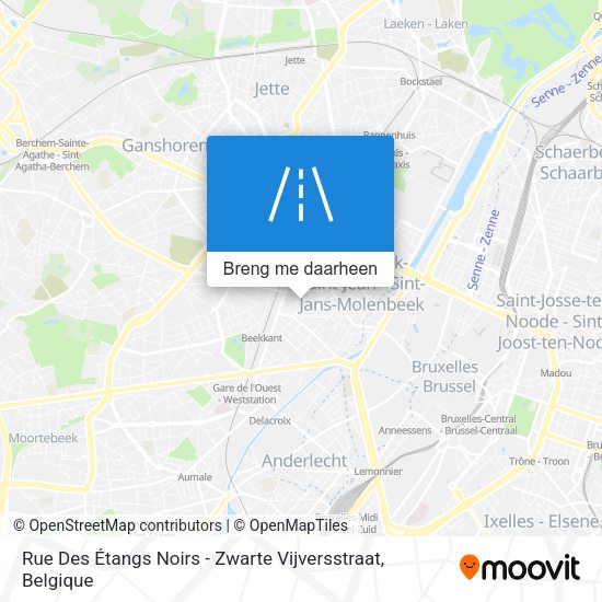 Rue Des Étangs Noirs - Zwarte Vijversstraat kaart
