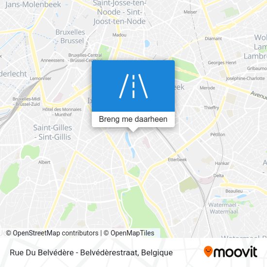 Rue Du Belvédère - Belvédèrestraat kaart