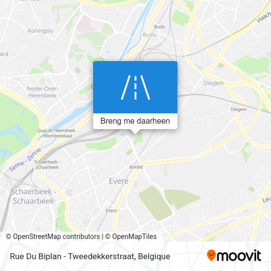 Rue Du Biplan - Tweedekkerstraat kaart