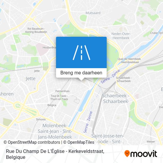Rue Du Champ De L'Église - Kerkeveldstraat kaart