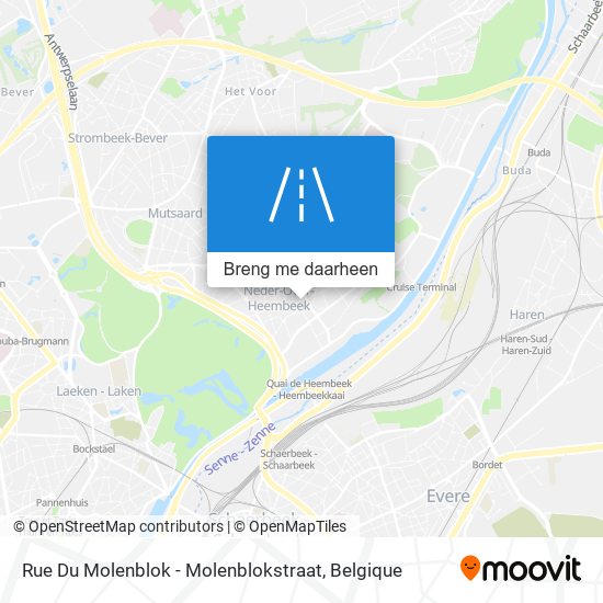 Rue Du Molenblok - Molenblokstraat kaart