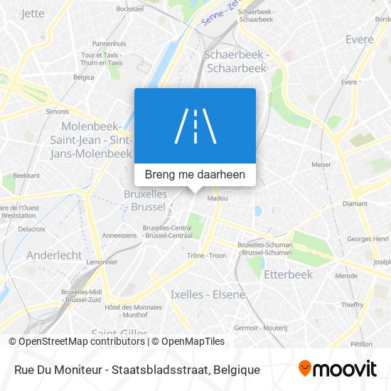 Rue Du Moniteur - Staatsbladsstraat kaart