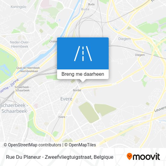 Rue Du Planeur - Zweefvliegtuigstraat kaart